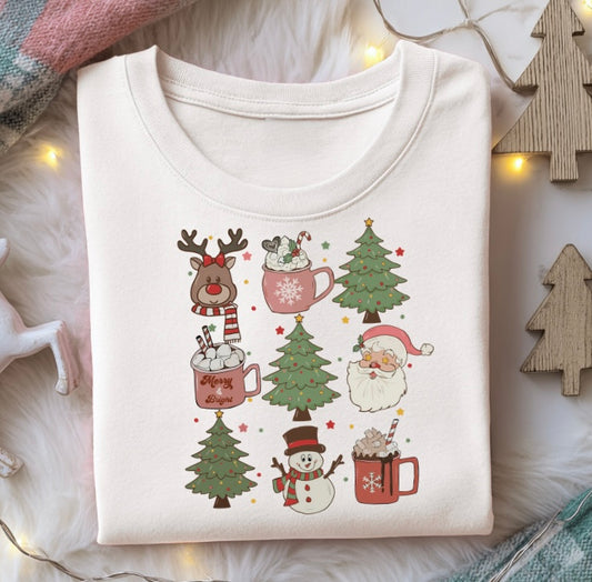 Retro Christmas Collage Crewneck