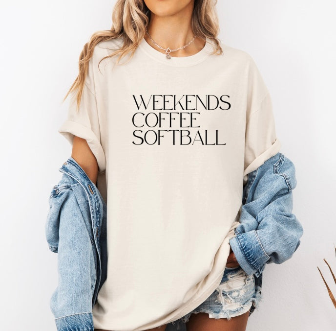 Weekends Coffee Softball Tee