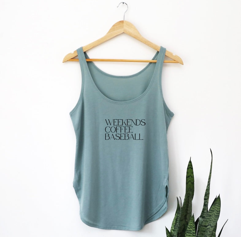Weekends Coffee Baseball Tank
