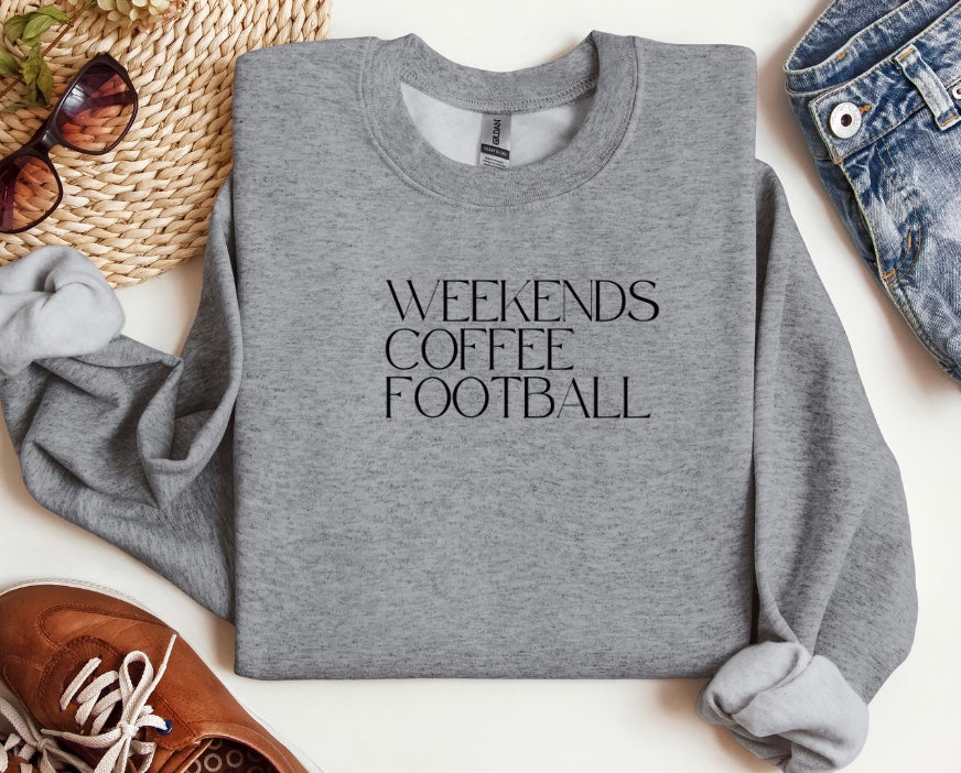 Weekends Coffee Football Crewneck