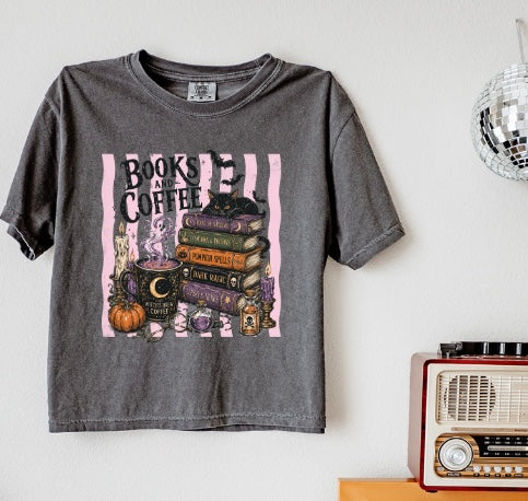 Books and Coffee Boxy Tee