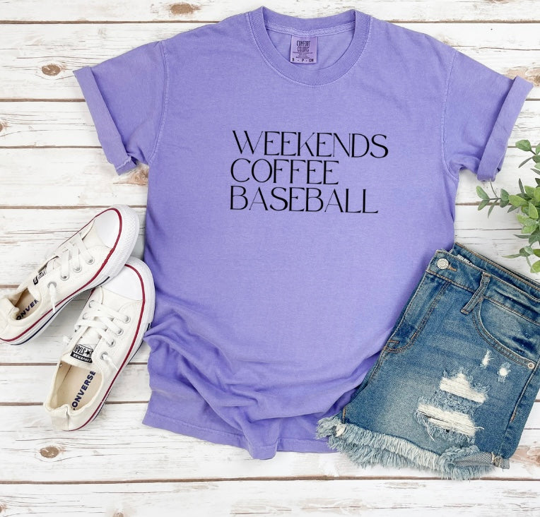 Weekends Coffee Baseball Tee