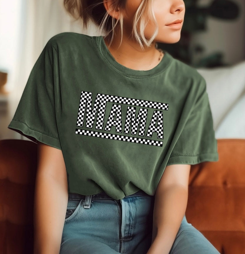 Checkered MAMA Tee