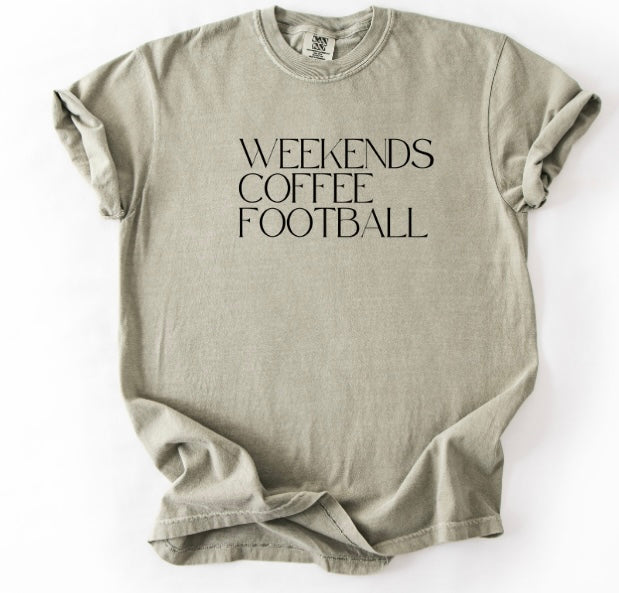 Weekends Coffee Football Tee