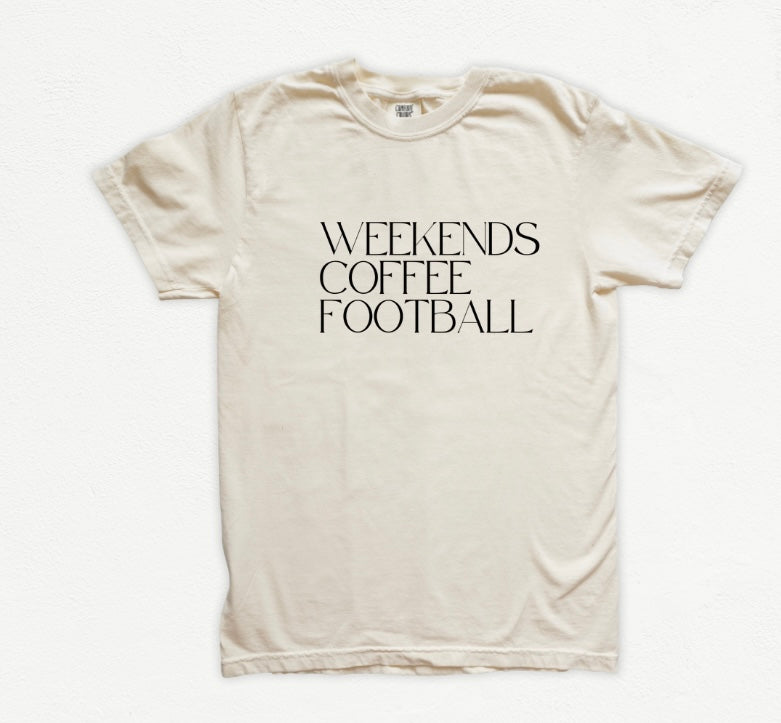 Weekends Coffee Football Tee