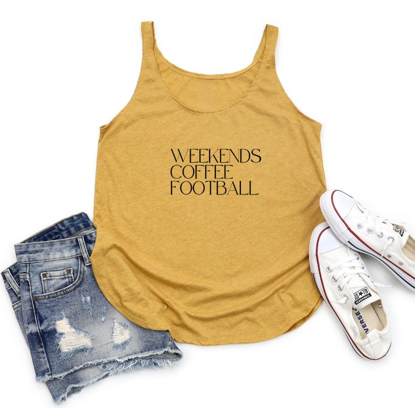 Weekends Coffee Football Tank