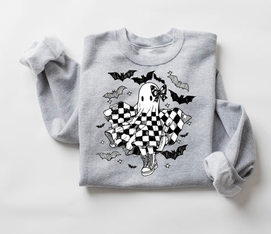 Halloween Ghost Dance Bow Crewneck