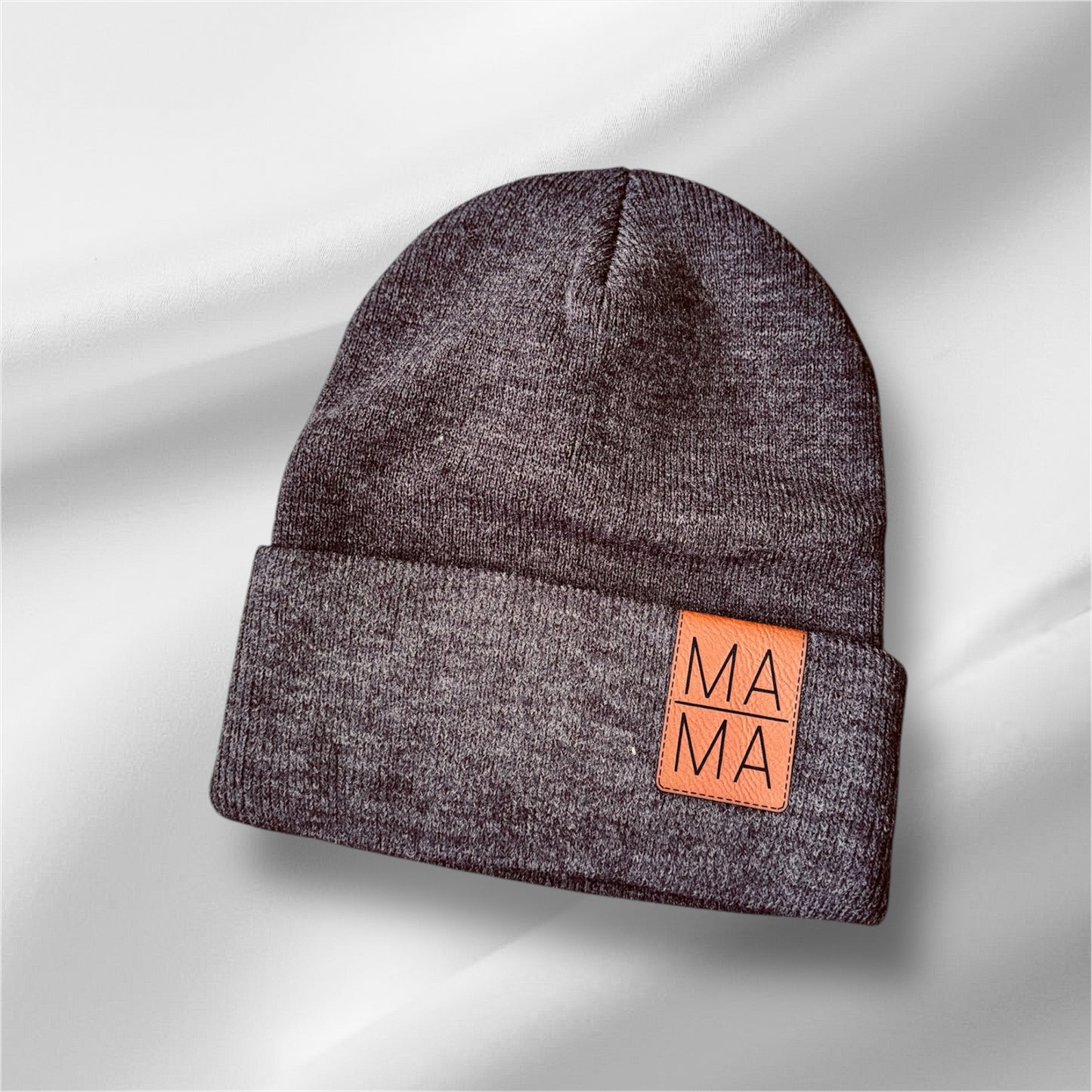 Mama Stacked Cuff Patch Beanie