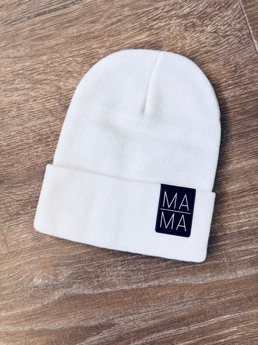 Mama Stacked Cuff Patch Beanie