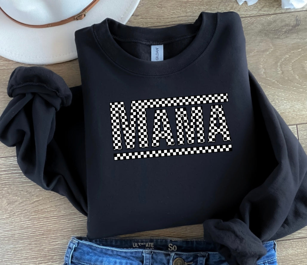 Checkered MAMA Crewneck