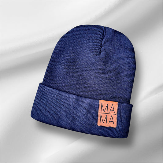 Mama Stacked Cuff Patch Beanie