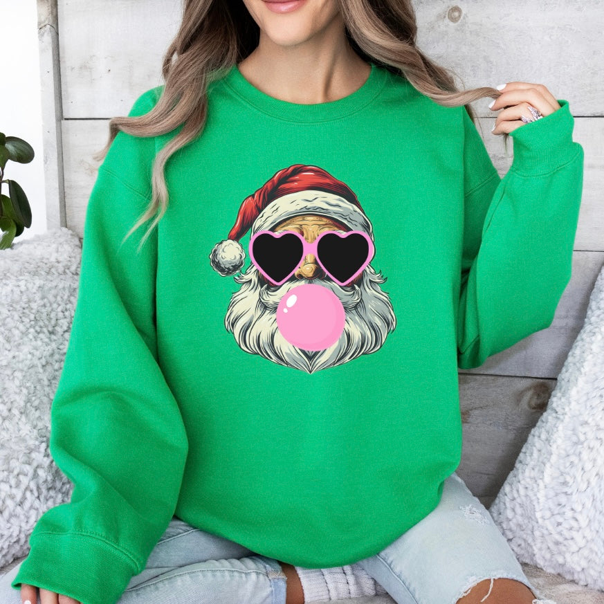 Bubble Gum Santa Crewneck