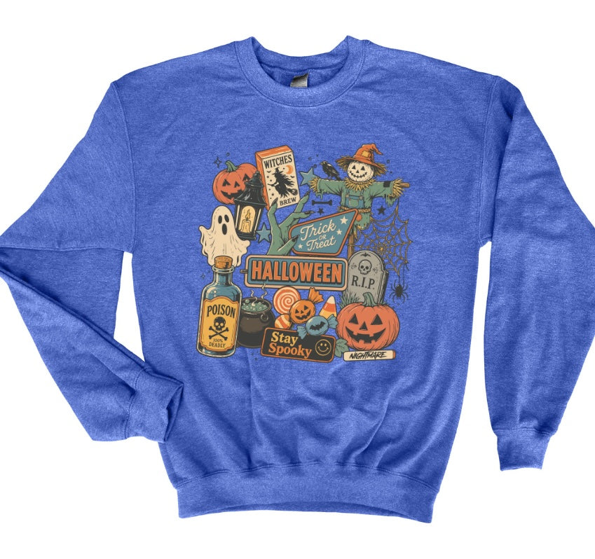 Retro Halloween Collage Crewneck