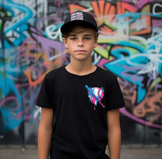 Baseball & Bat Pocket Drip Tee