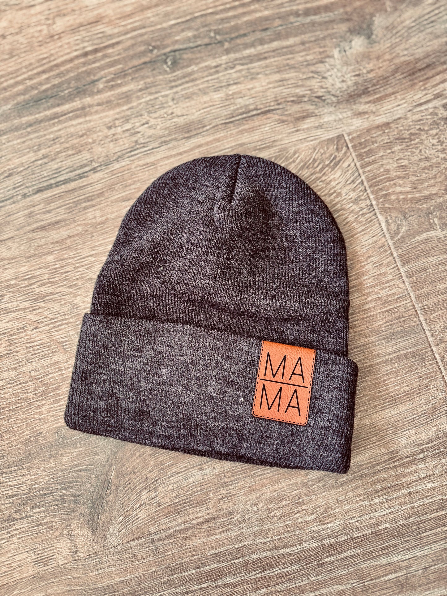 Mama Stacked Cuff Patch Beanie