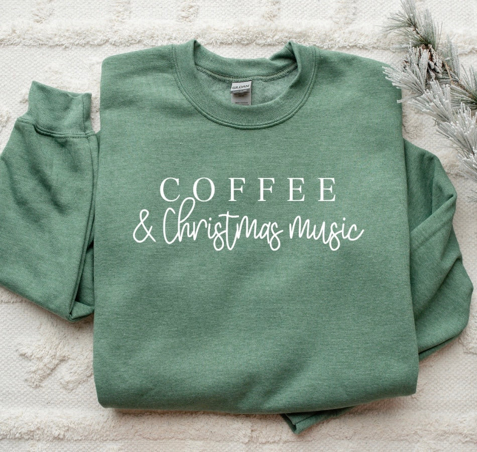 Coffee & Christmas Music Crewneck