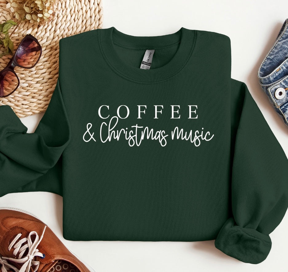 Coffee & Christmas Music Crewneck