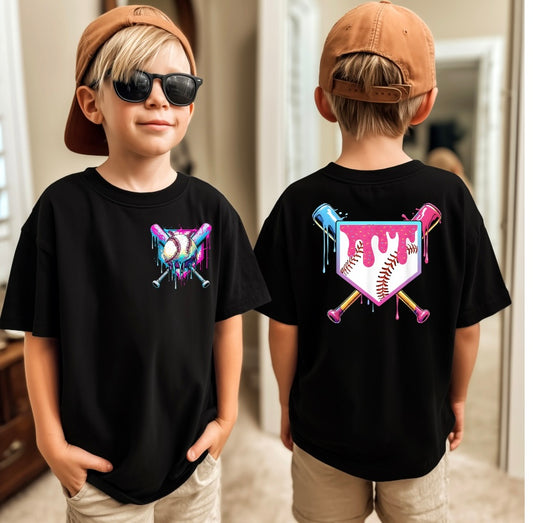 Base & Bat Drip Tee