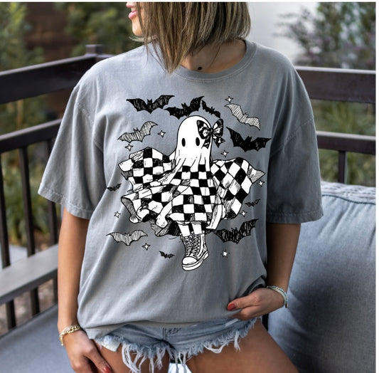 Halloween Ghost Dance Bow Tee