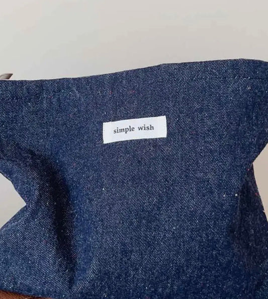 Casual Portable Denim Canvas Makeup Bag