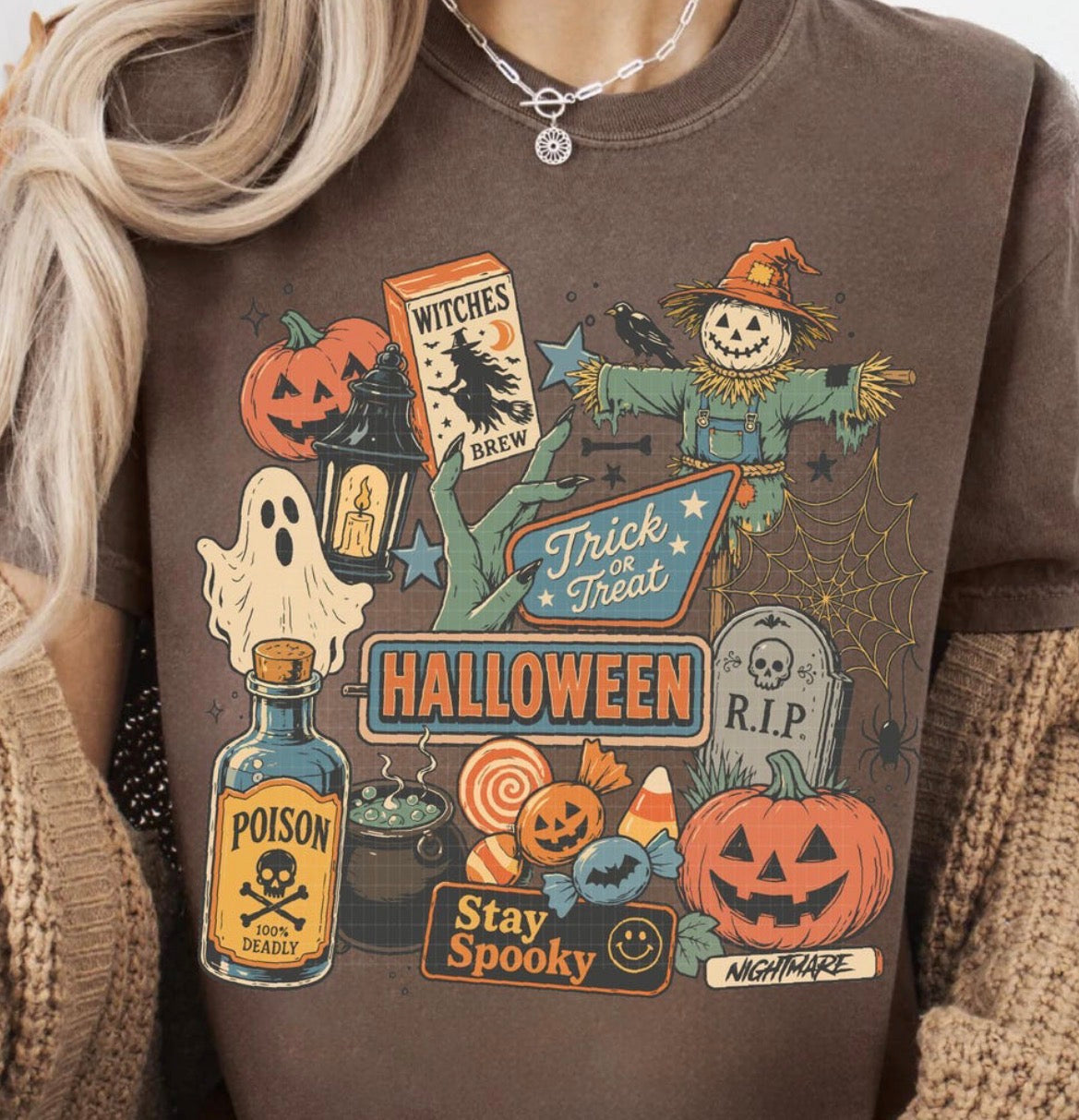Halloween Trick or Treat Collage Tee