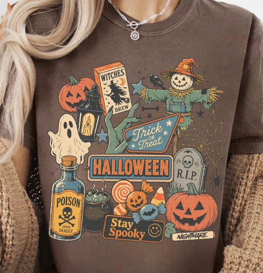 Halloween Trick or Treat Collage Tee