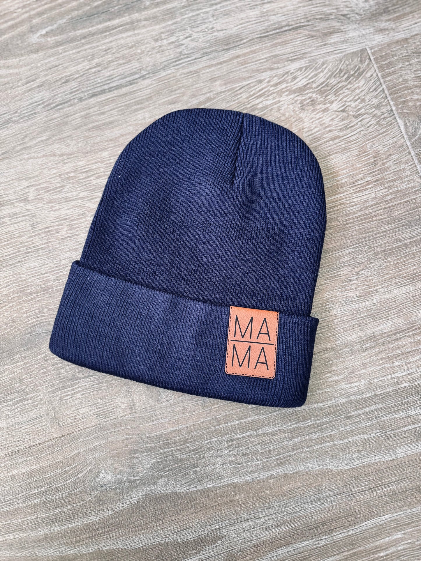 Mama Stacked Cuff Patch Beanie