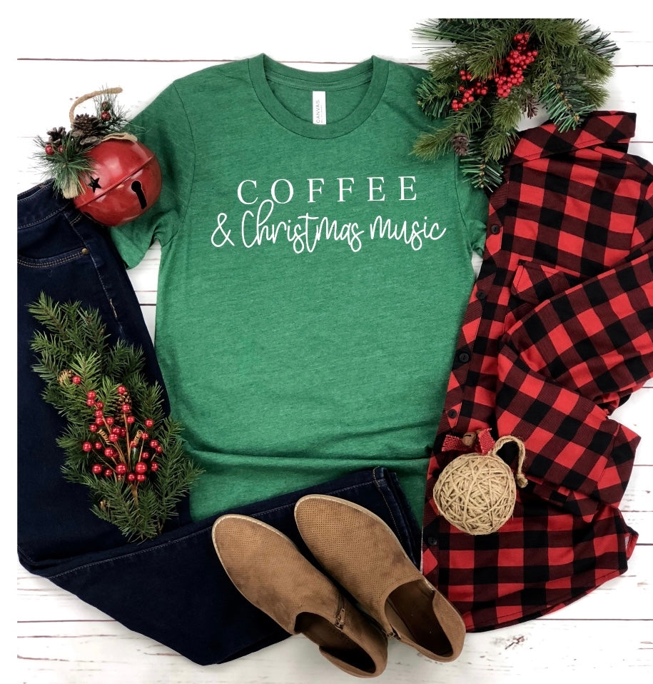 Coffee & Christmas Music Tee