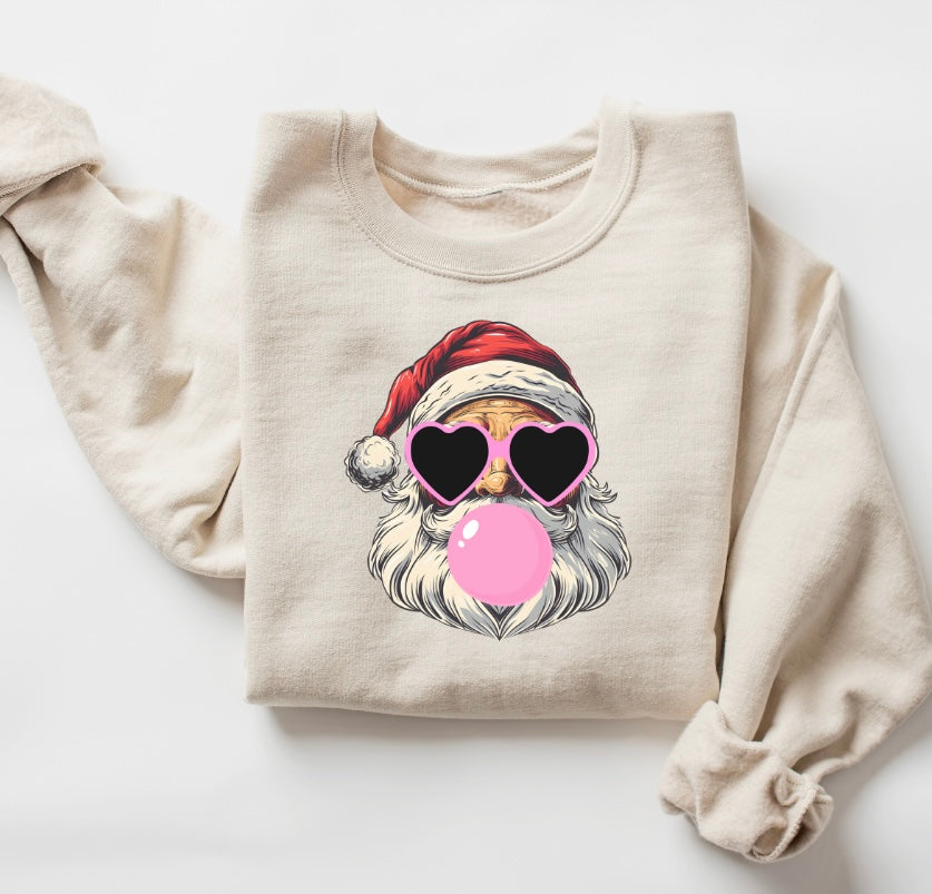 Bubble Gum Santa Crewneck