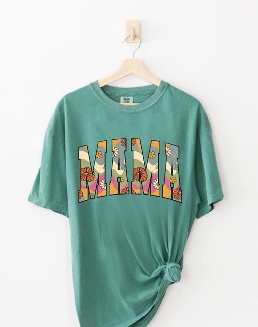 Floral Retro MAMA Tee